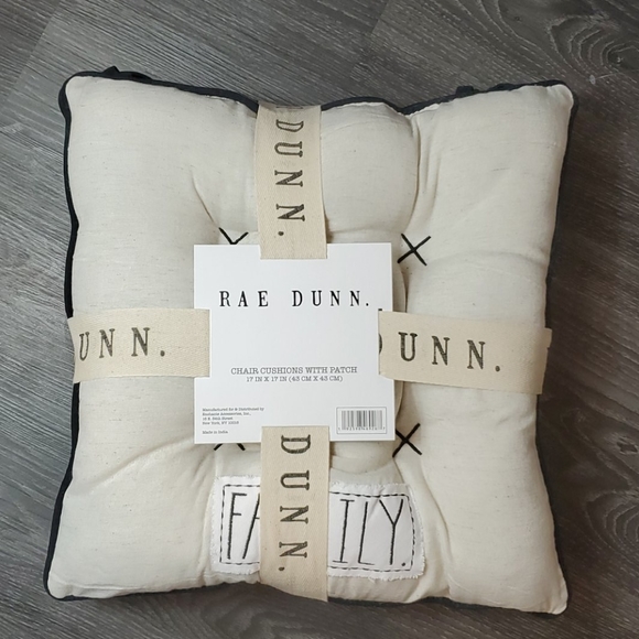 NWT Rae Dunn Set of Two Chair Cushions